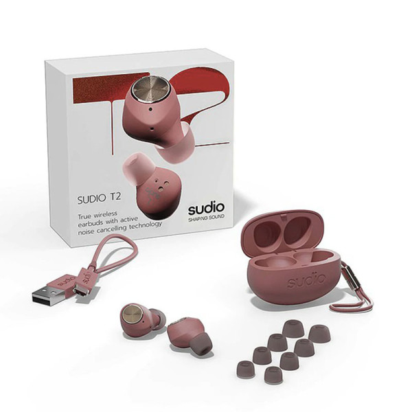 SUDIO EARPHONES/HEADPHONES/EARBUDS SUDIO T2 TWS BURGUNDY