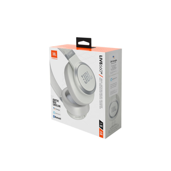 JBL WIRELESS ON-EAR HEADPHONE LIVE 660NC BT HEADPHONE WHITE