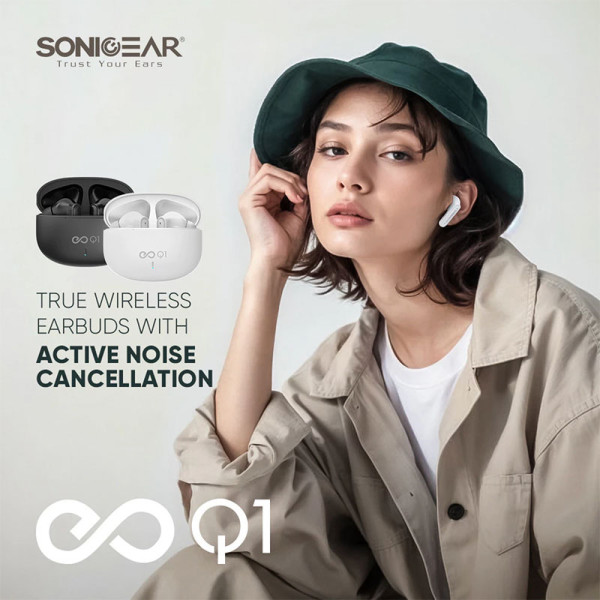 SONICGEAR EARPHONES/HEADPHONES/EARBUDS EARPUMP Q1 WHITE