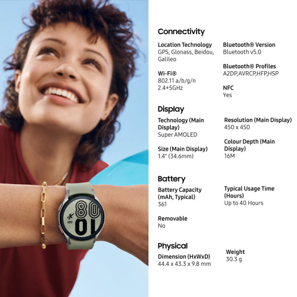 SAMSUNG SMART WATCH SM-R875FZKAXSP-44-LTE-BLK-GW4