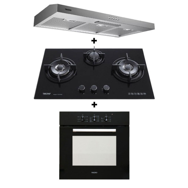 TECNO GAS RANGE PACKAGE T733TRVS+TCH9010TL+TBO630