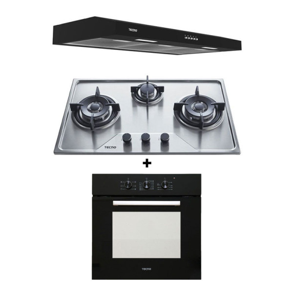TECNO GAS RANGE PACKAGE TS7633TRSV+TCH9011TL+TBO630