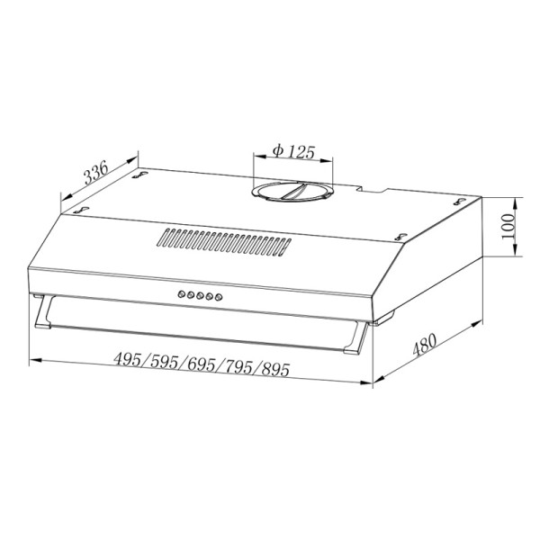 TURBO COOKERHOOD TM6001-BK