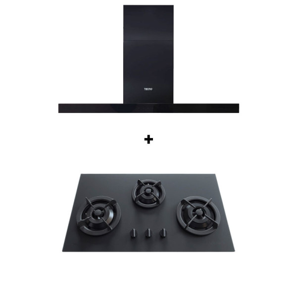TECNO GAS RANGE PACKAGE T333TGSV-BK+KA2238-BK