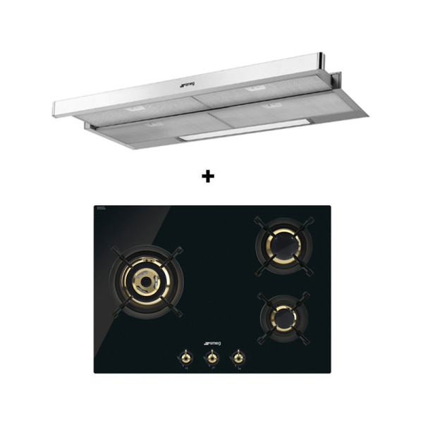 SMEG GAS RANGE PACKAGE PC73GNO+KSET9XE2