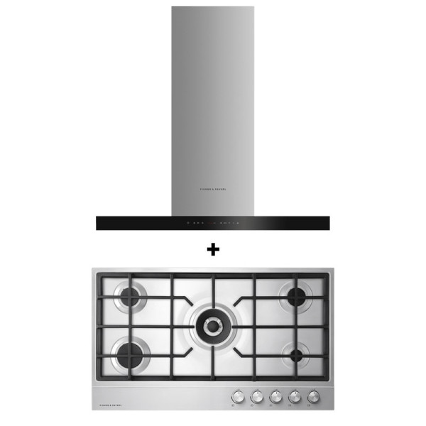 FISHER & PAYKEL GAS RANGE PACKAGE CG905DLPX1+HC90DCXB4