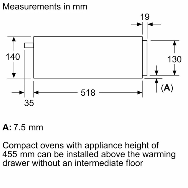 BOSCH BUILT-IN WARMING DRAWER BIC7101B1B