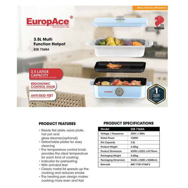 EUROPACE MULTI-FUNCTION HOTPOT ESB7368A