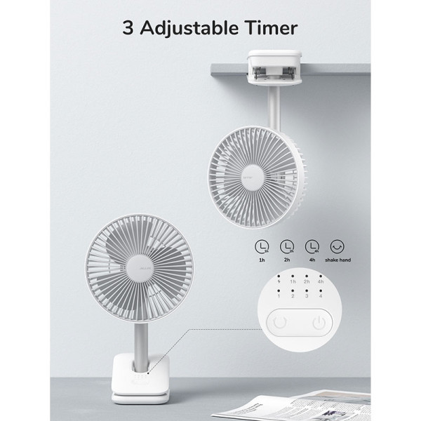 JISULIFE USB FAN FA13R WHITE-CLIP FAN 