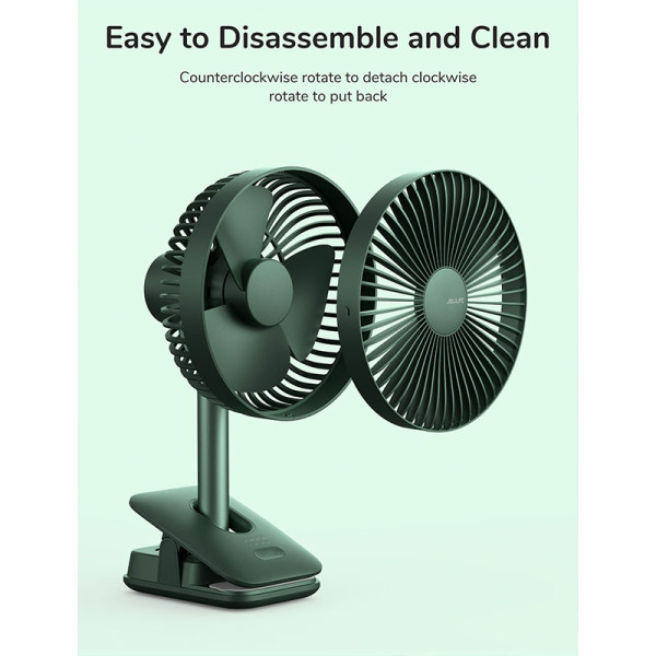 JISULIFE USB FAN FA13R GREEN-CLIP FAN