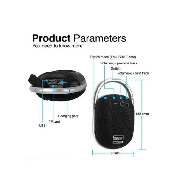 SONICGEAR PORTABLE SPEAKER SONICGO! 1 BLACK