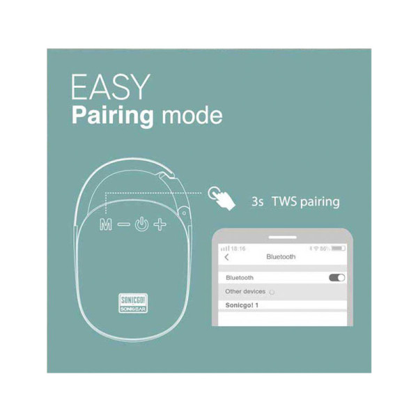 SONICGEAR PORTABLE SPEAKER SONICGO! 1 RED