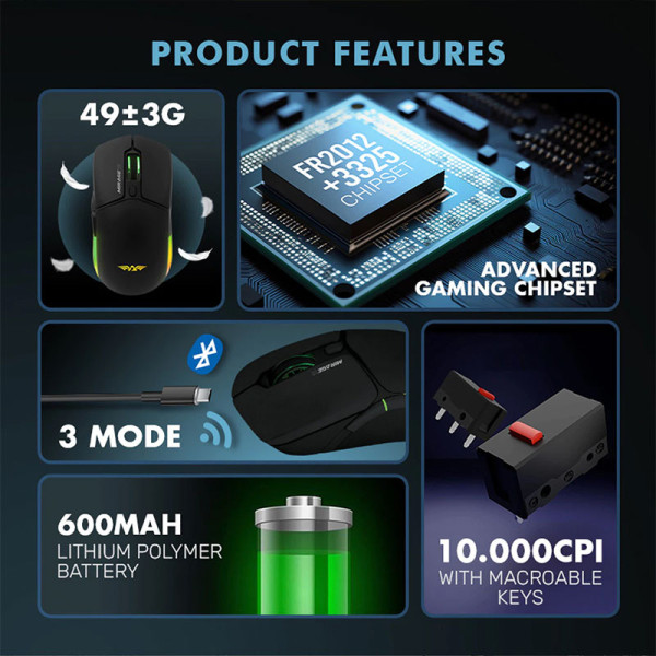 ARMAGGEDDON MOUSE MIRAGE-VI BLACK