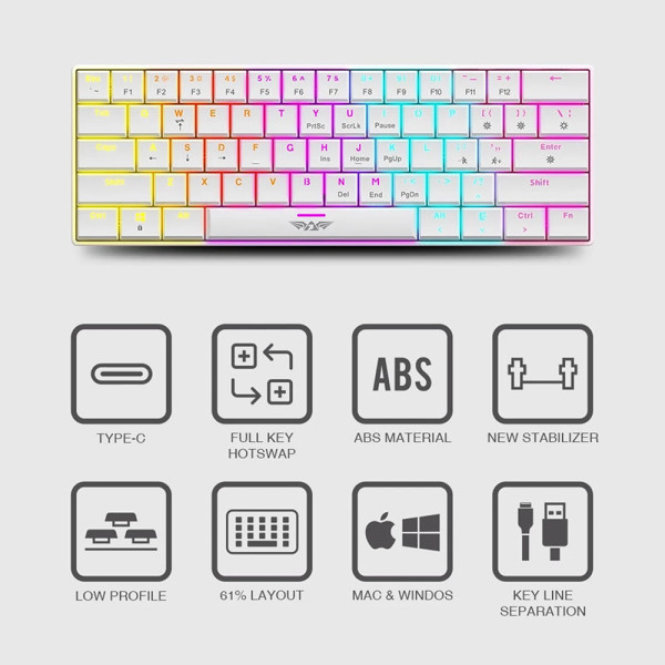 ARMAGGEDDON KEYBOARD SMK-1C WHITE CLICKY