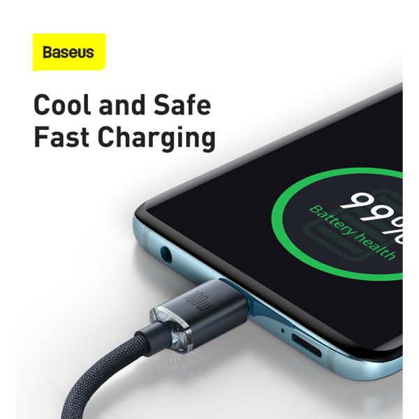 BASEUS CABLES CRYSTAL SHINE 2M CABLE BLACK