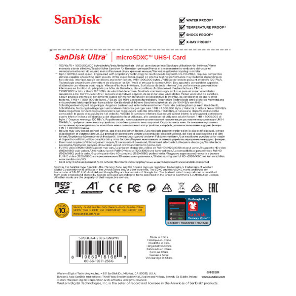 SANDISK MEMORY SD CARD SDSQUA4-256G-GN6MN