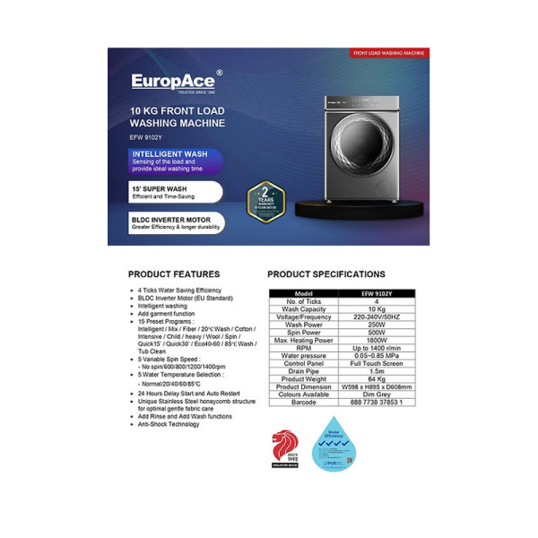 EUROPACE FRONT LOAD EFW9102Y