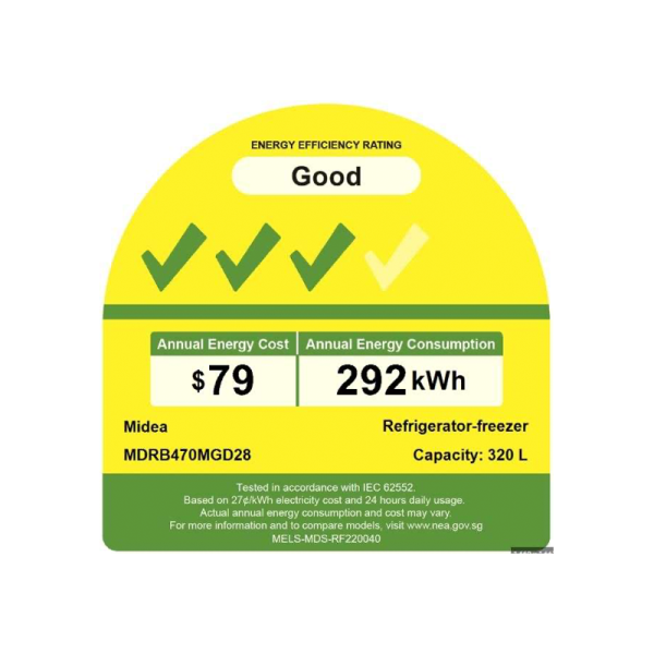 MIDEA 2 DOOR FRIDGE MDRB470MGD28