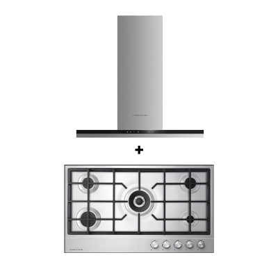 FISHER & PAYKEL GAS RANGE PACKAGE CG905DLPX1+HC90DCXB4