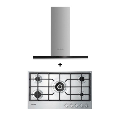 FISHER & PAYKEL GAS RANGE PACKAGE CG905DTGX1+HC90DCXB4