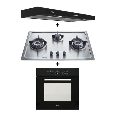 TECNO GAS RANGE PACKAGE TS8633TRSV+TCH9011TL+TBO630