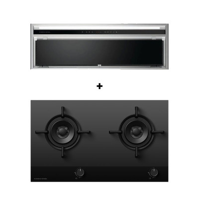 FISHER & PAYKEL GAS RANGE PACKAGE CG762DTGGB4+HP90IDCHX4