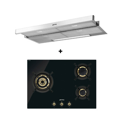 SMEG GAS RANGE PACKAGE PC73GNO+KSET9XE2