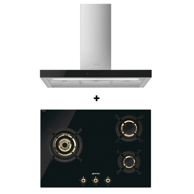 SMEG GAS RANGE PACKAGE PC73GNO+KBT9L4VN