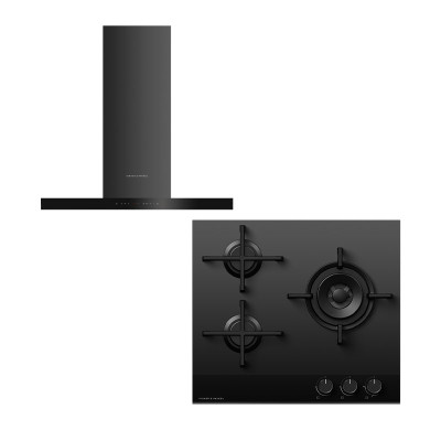 FISHER & PAYKEL GAS RANGE PACKAGE CG603DLPGB4+HC90DCBB4