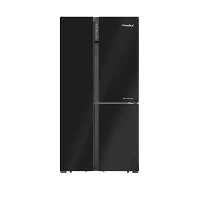 EUROPACE SIDE BY SIDE FRIDGE ER9552W-GB GLASS BLACK