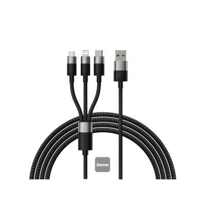 BASEUS CABLES STARSPEED 1IN3 1.2M CABLE BLK