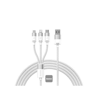 BASEUS CABLES STARSPEED 1IN3 1.2M CABLE WHT